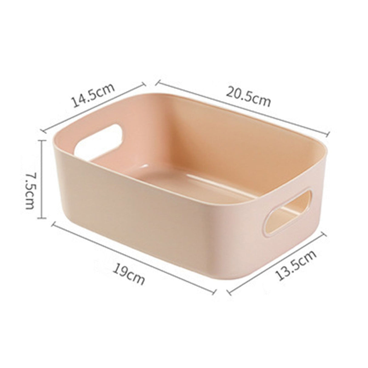 Desktop Storage Basket PP Cosmetic Storages Box Desktops Sundries Organizer with Handle for HouseholdSmall Apricot