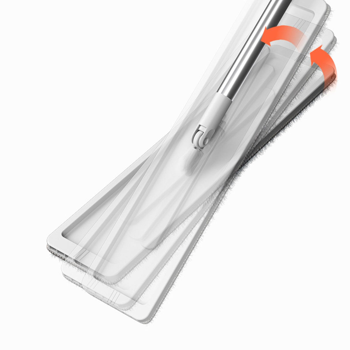 Microfiber Flat Mop Hand Wash Free Long Handle Large Flat Mop Dry Wet Use Floor Cleaning Tool White 36 Plate Set with 1 Cloth