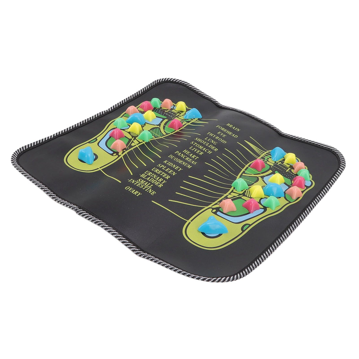 Foot Massage Mat Blood Circulation Relieve Pain Simulation Cobblestone Reflexology Walk Stone Mat 35x35cm / 13.8x13.8in