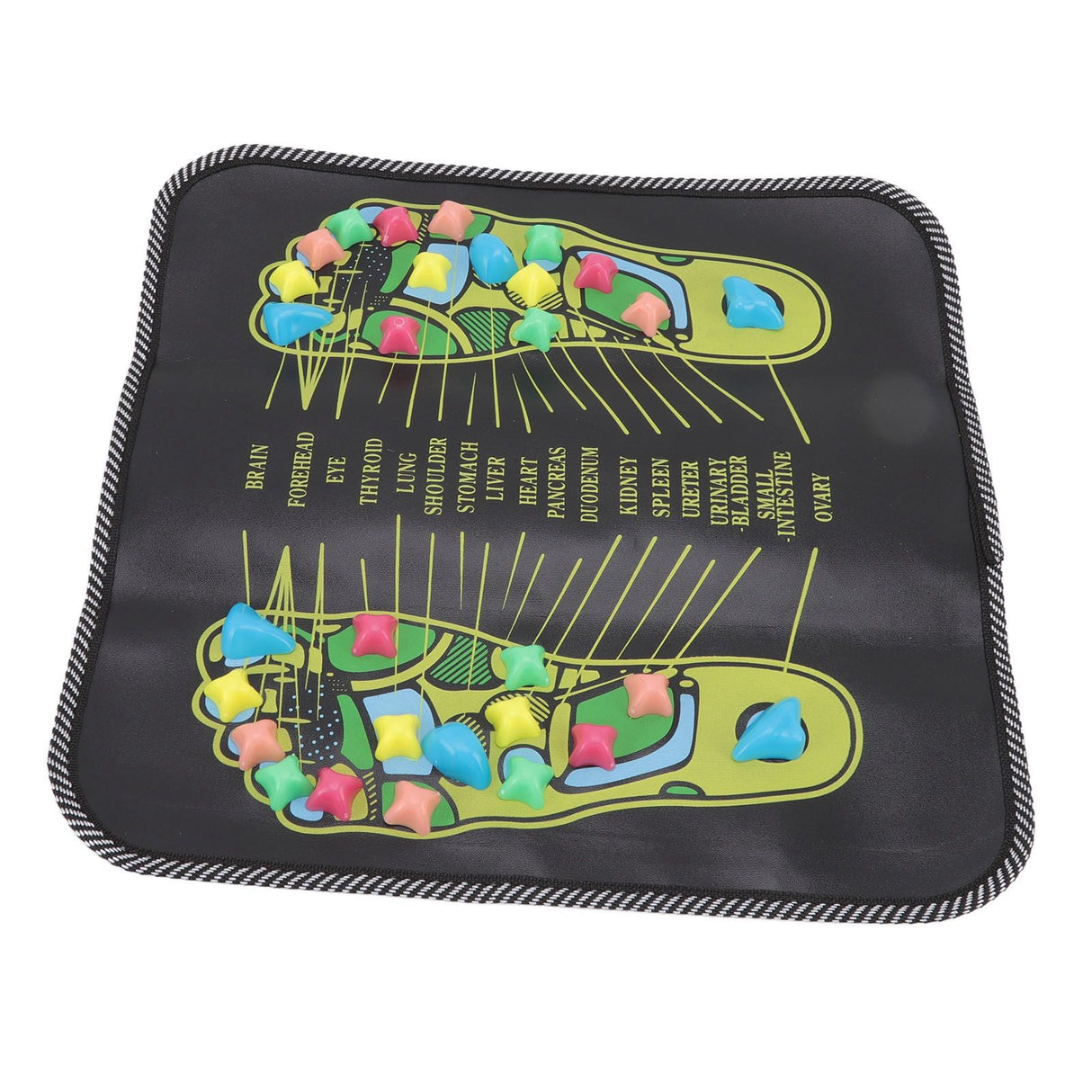 Foot Massage Mat Blood Circulation Relieve Pain Simulation Cobblestone Reflexology Walk Stone Mat 35x35cm / 13.8x13.8in