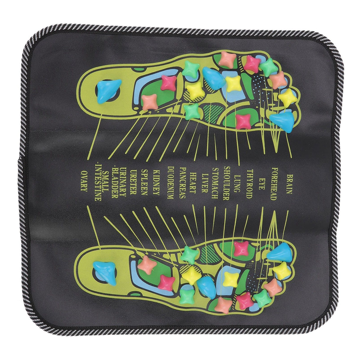 Foot Massage Mat Blood Circulation Relieve Pain Simulation Cobblestone Reflexology Walk Stone Mat 35x35cm / 13.8x13.8in