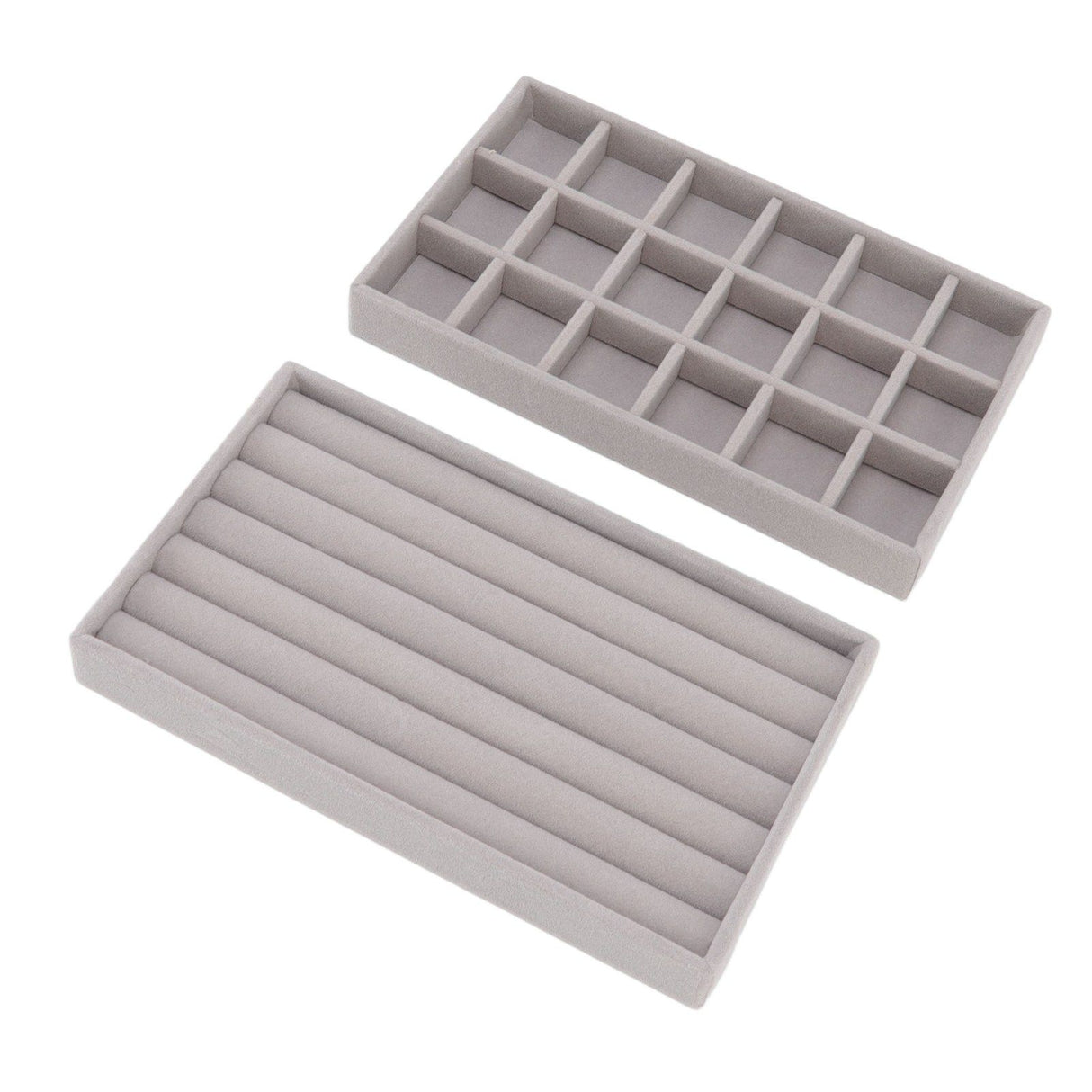 Jewelry Storage Box Various Grid Space Saving Flocked Cloth Jewelry Selection Display Storage Box for Girls