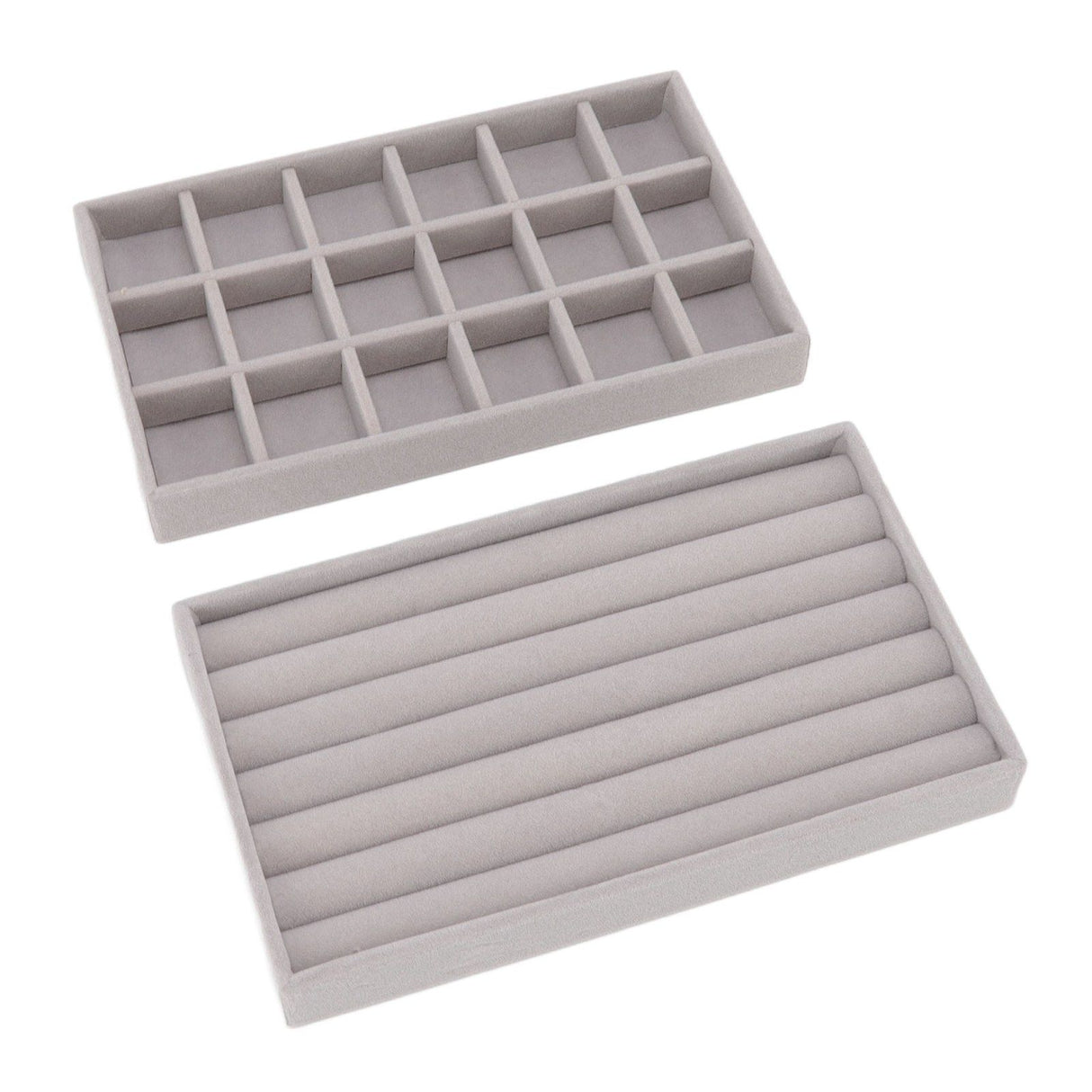 Jewelry Storage Box Various Grid Space Saving Flocked Cloth Jewelry Selection Display Storage Box for Girls