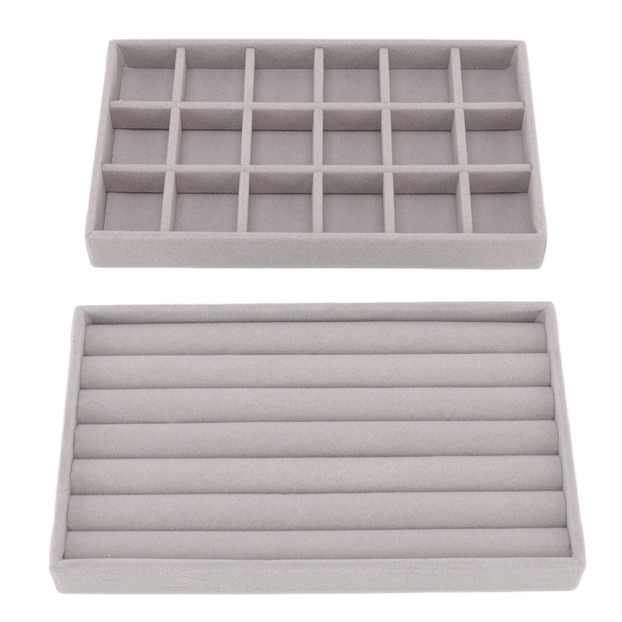 Jewelry Storage Box Various Grid Space Saving Flocked Cloth Jewelry Selection Display Storage Box for Girls