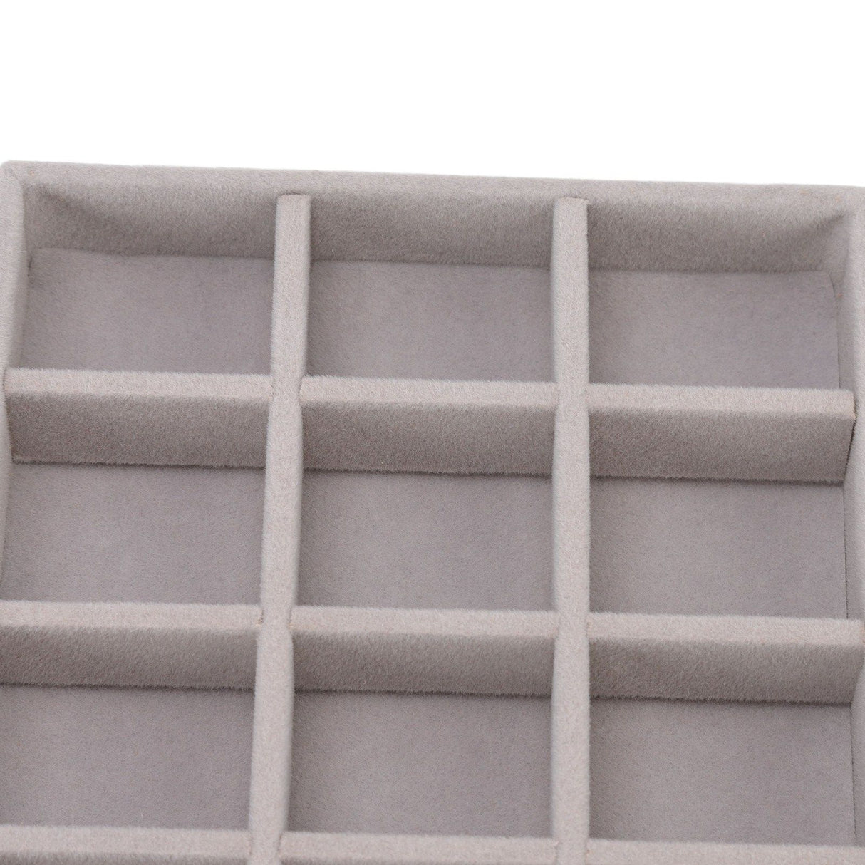 Jewelry Storage Box Various Grid Space Saving Flocked Cloth Jewelry Selection Display Storage Box for Girls