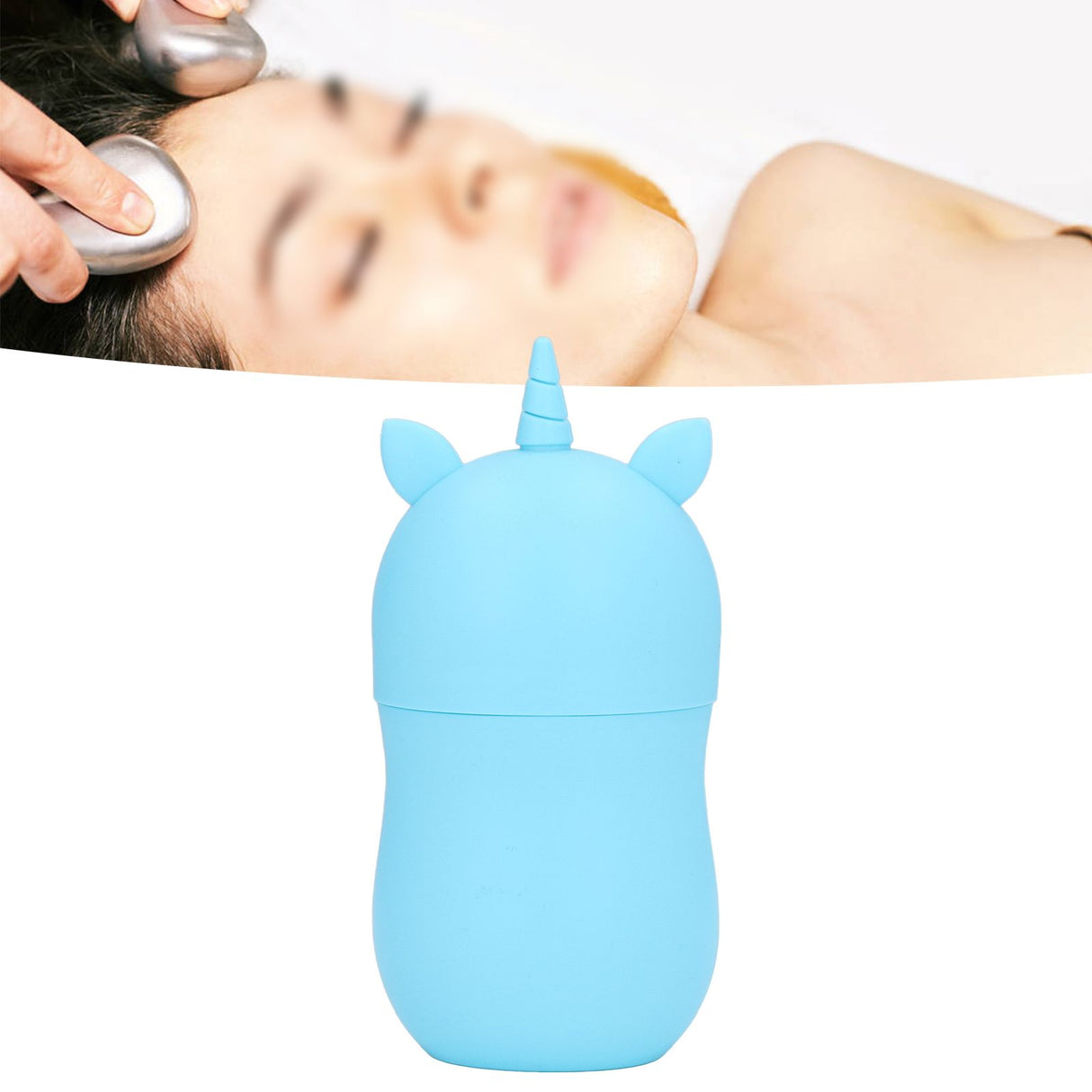 Ice Massage Roller Silica Gel Face Massage Shrink Pore Portable Facial Ice Roller Skin Care Ice Cube Tray Blue