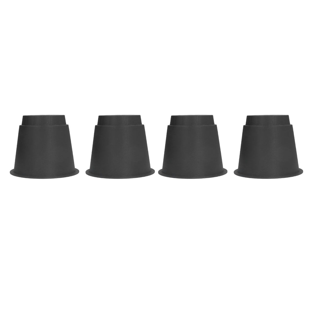 4 Pcs Plastic Furniture Risers 5 Inch Heavy Duty Stackable Circle Bed Lifter for Bed Chair Table Sofa Black