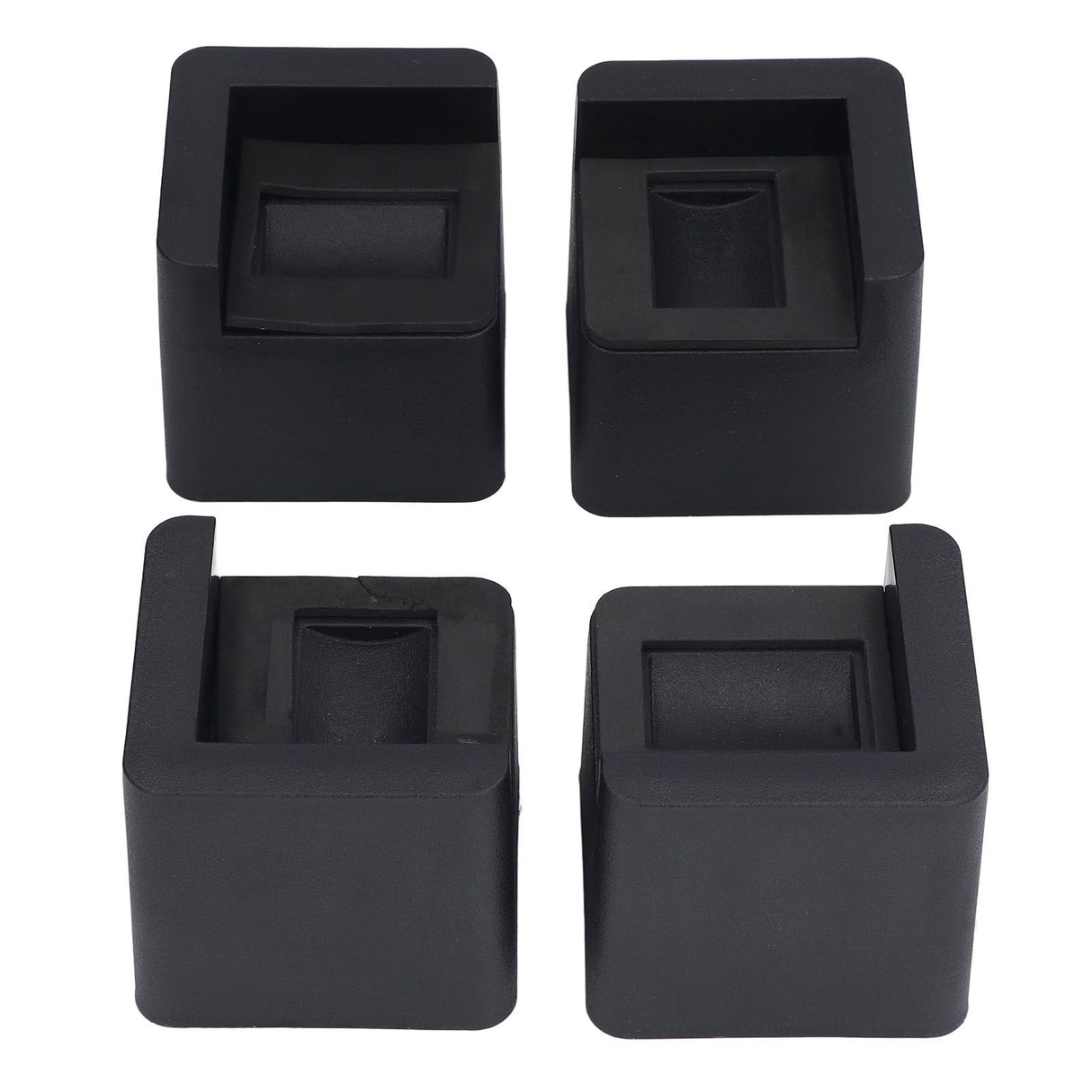 4pcs Bed Risers Corner Fixed Casters Increasing Height 2200 Lb Load Bearing Plastic Furniture Leg Risers for Home