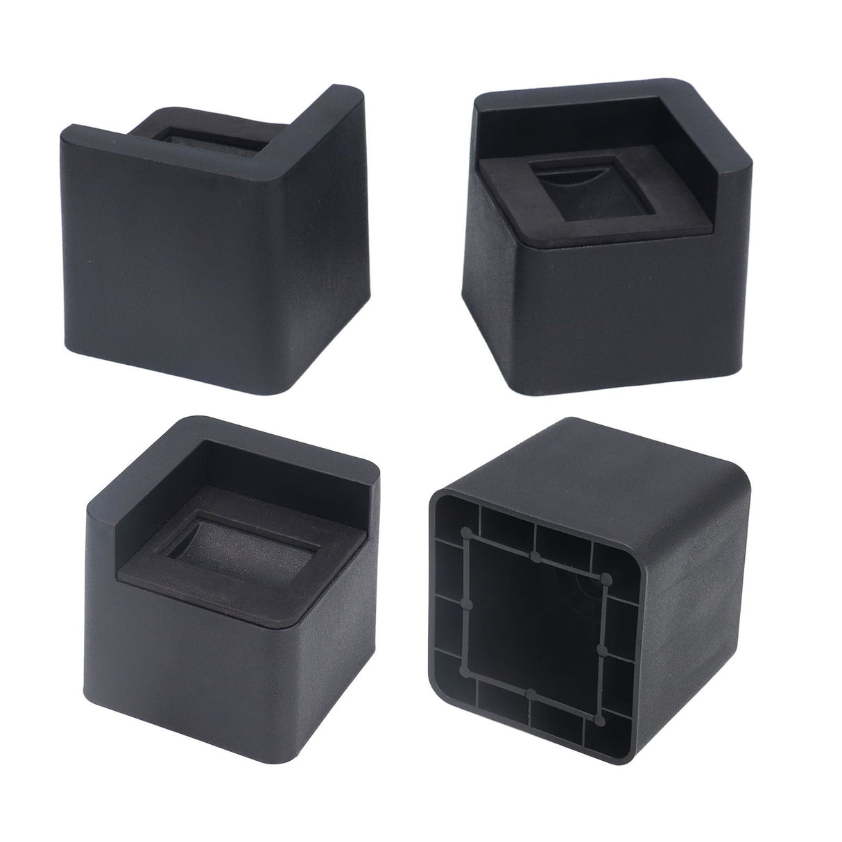 4pcs Bed Risers Corner Fixed Casters Increasing Height 2200 Lb Load Bearing Plastic Furniture Leg Risers for Home