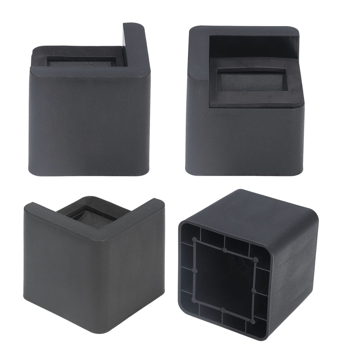 4pcs Bed Risers Corner Fixed Casters Increasing Height 2200 Lb Load Bearing Plastic Furniture Leg Risers for Home