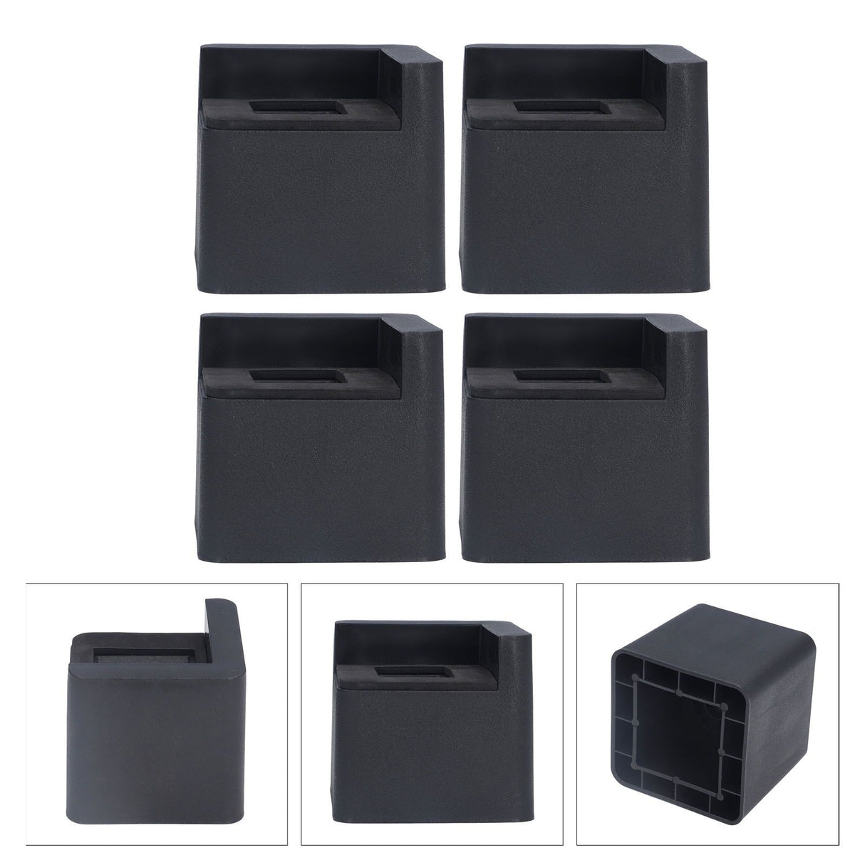 4pcs Bed Risers Corner Fixed Casters Increasing Height 2200 Lb Load Bearing Plastic Furniture Leg Risers for Home