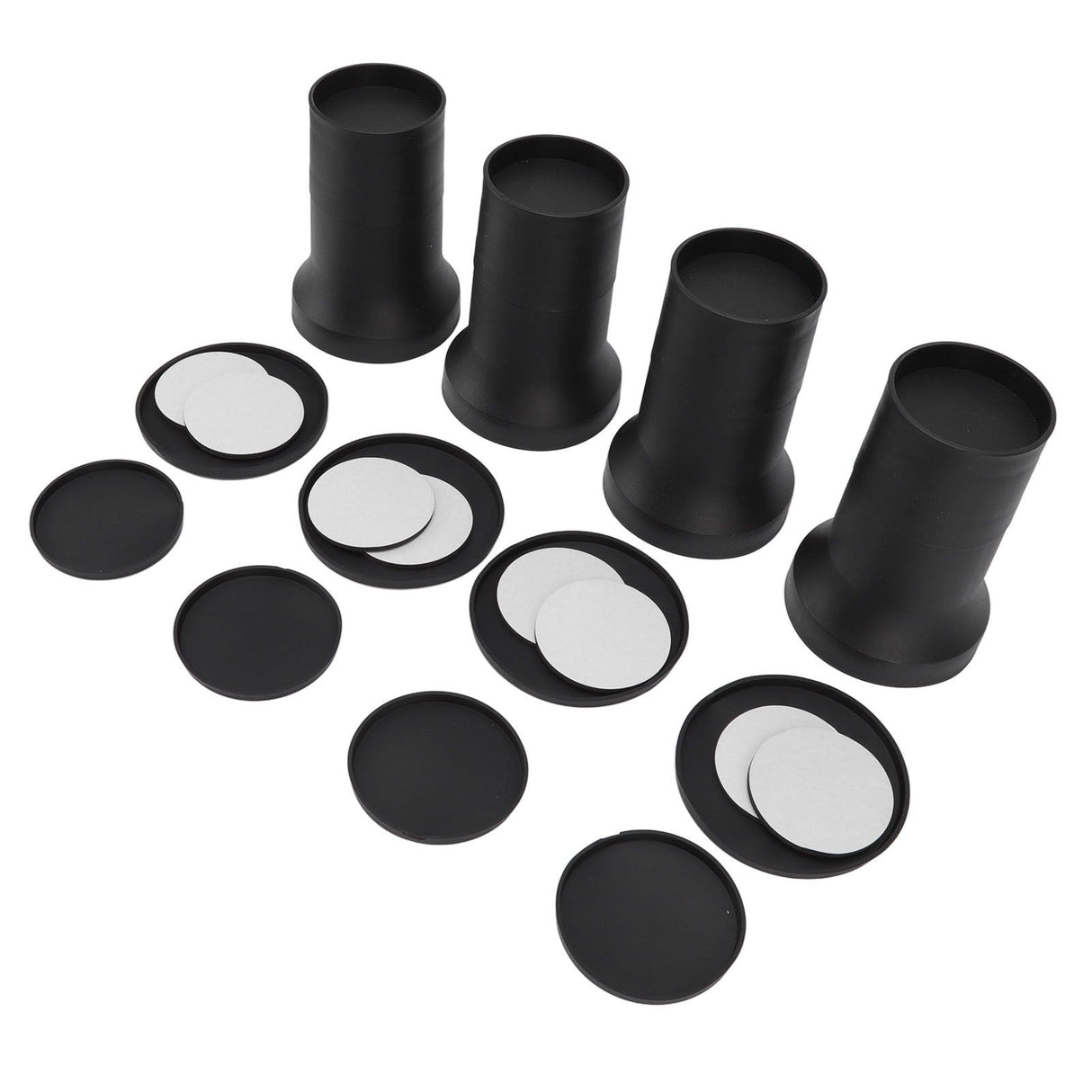 4pcs Round Furniture Lifters with Rubber Non Slip Pads Plastic Bed and Furniture Raisers Set