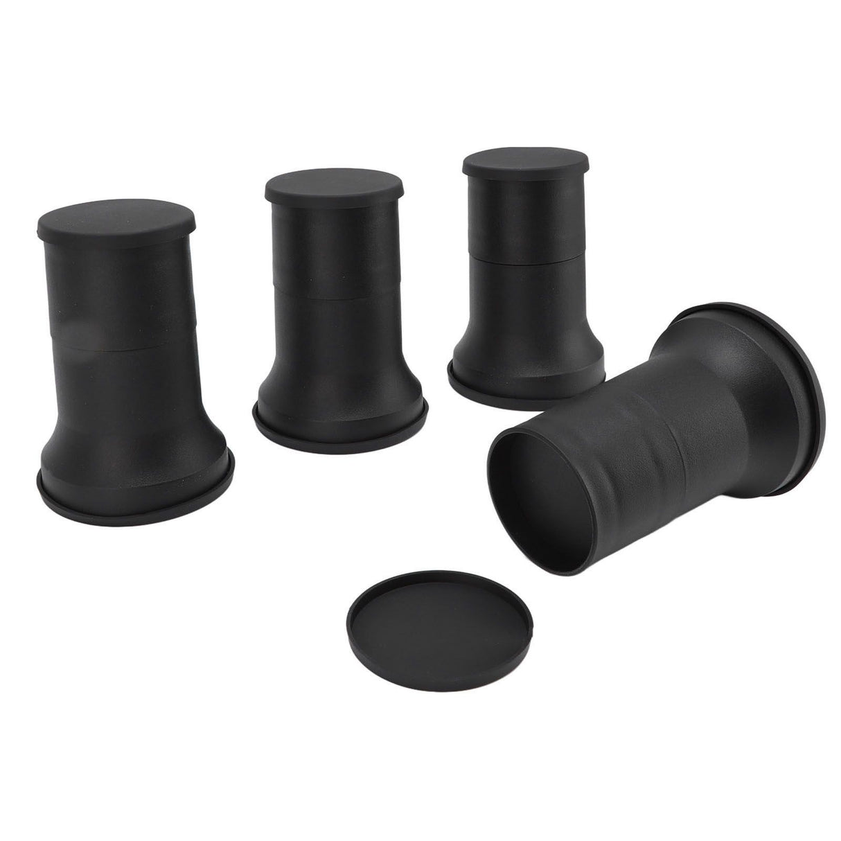 4pcs Round Furniture Lifters with Rubber Non Slip Pads Plastic Bed and Furniture Raisers Set