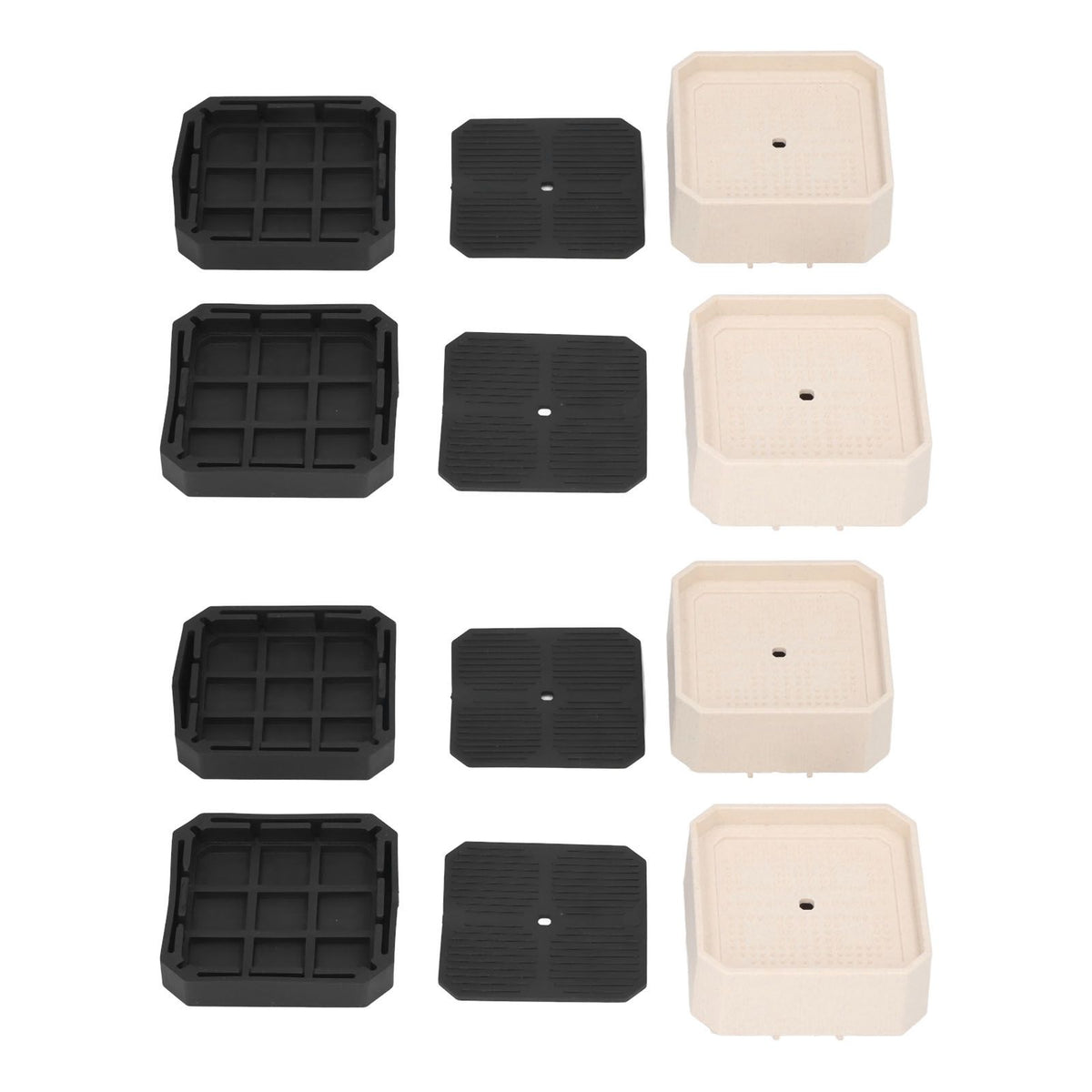 8 Set Full Covered Bed Risers Shockproof Stackable Furniture Risers for Refrigerator Washing Machine Base Tables Chairs