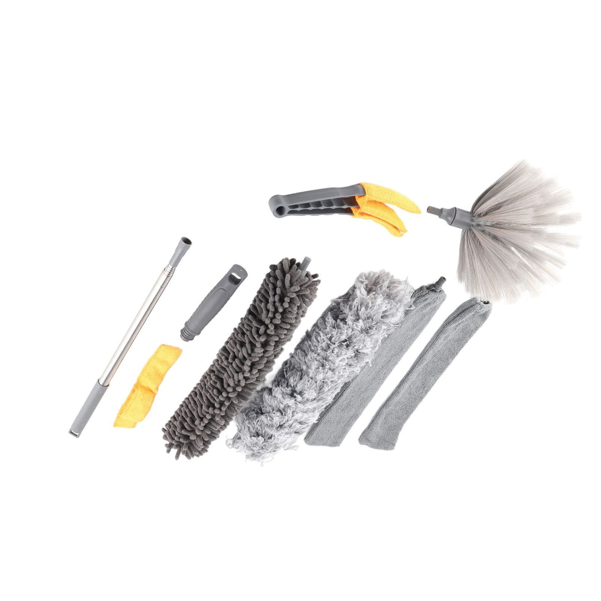 9pcs Microfiber Duster Kit Extendable Feather Duster House Cleaning Tool for Ceiling Fan Car
