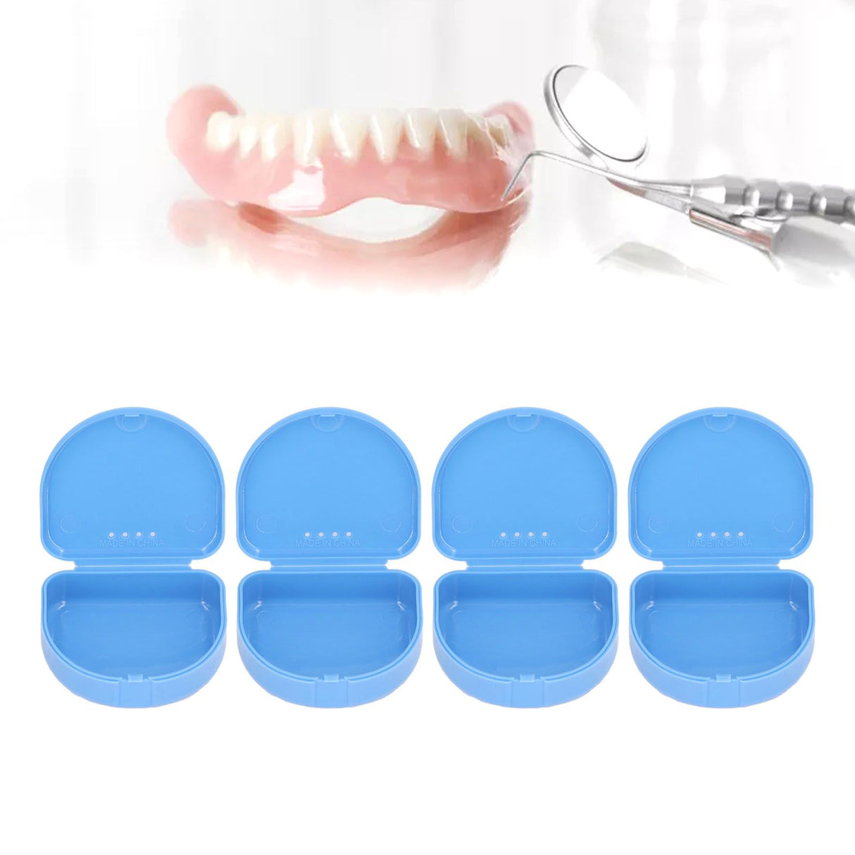 12 Pcs Denture Box Plastic Tooth Dental Orthodontic Retainer Compact Storage Case