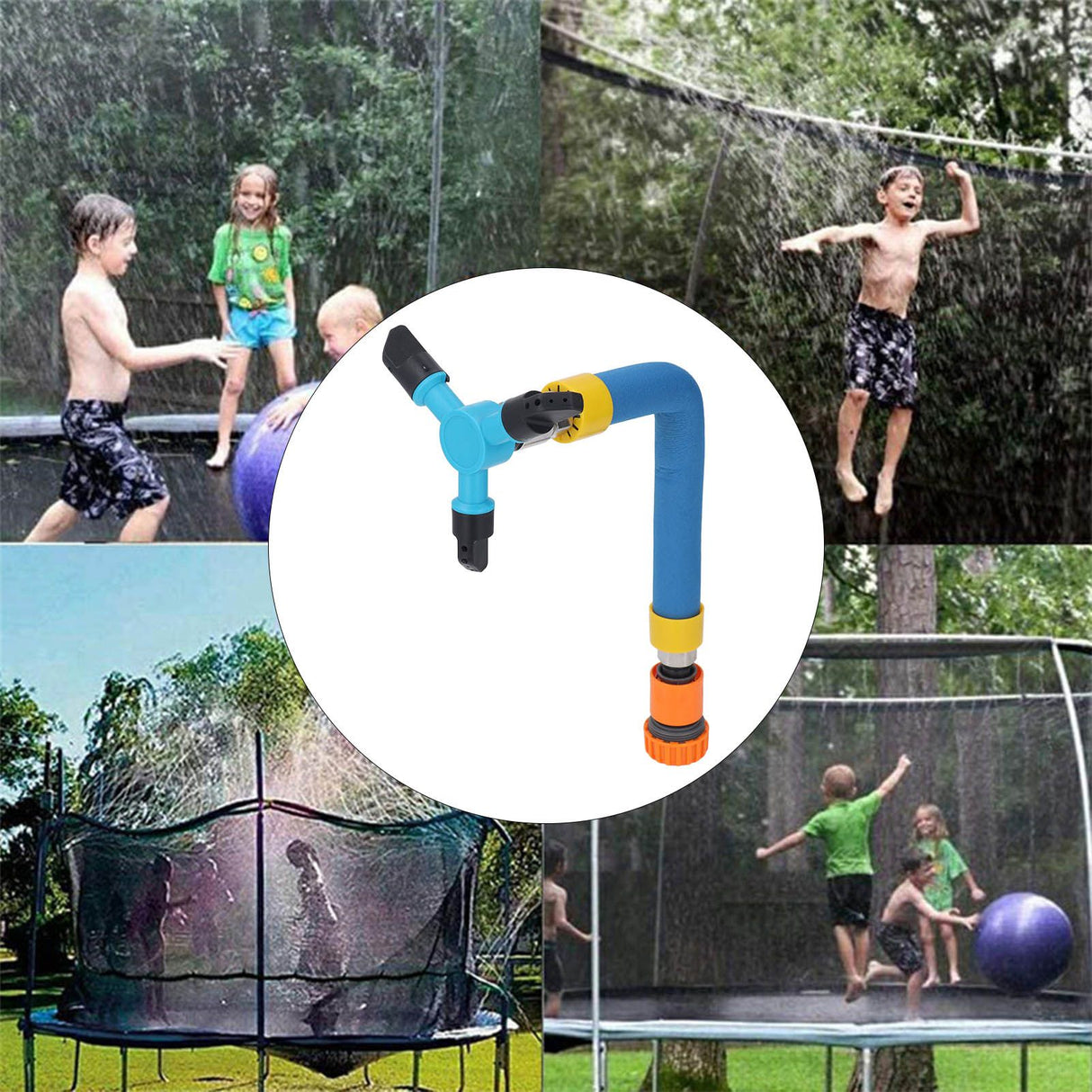 Trampoline Sprinkler Auto Rotate Children Outdoors Plastic Whirling Sprinkler for Summer Gardening Small