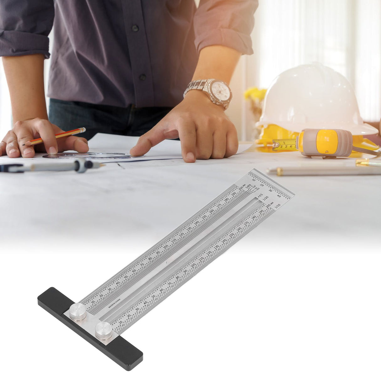 Woodworking Marking T Rulers Positioning Scribing Ruler Gauge Carpenter Measuring Mark Ruler 200mm