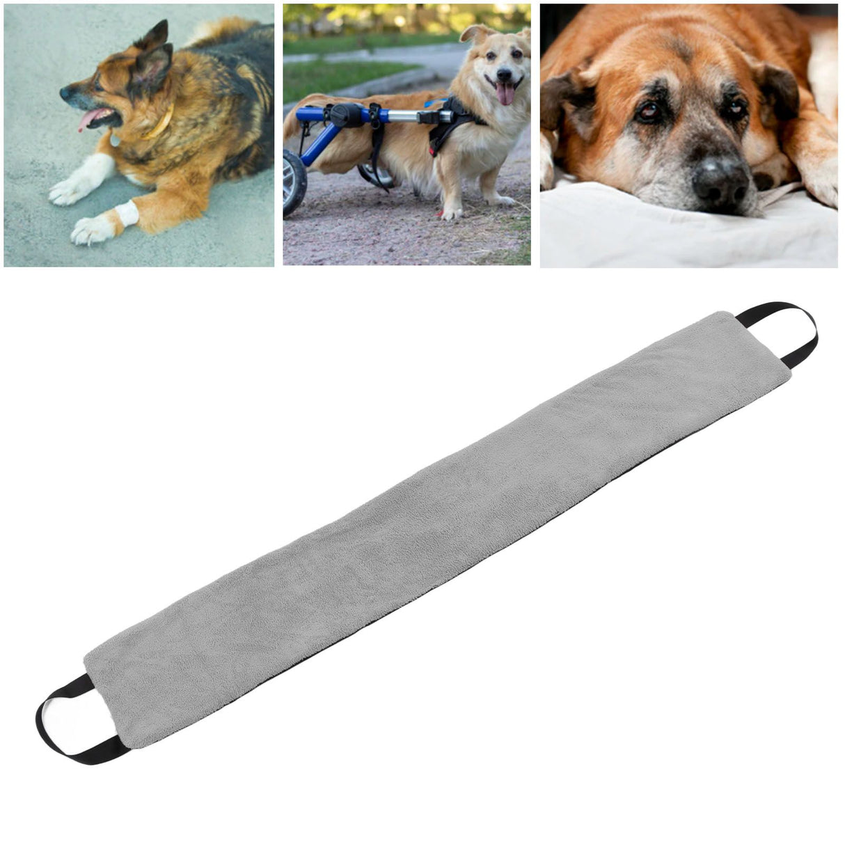 Dog Sling Oxford Cloth Simple Effective Pet Lift Sling Harness Pet Assist Belt for Dogs Hind Leg Support Grey