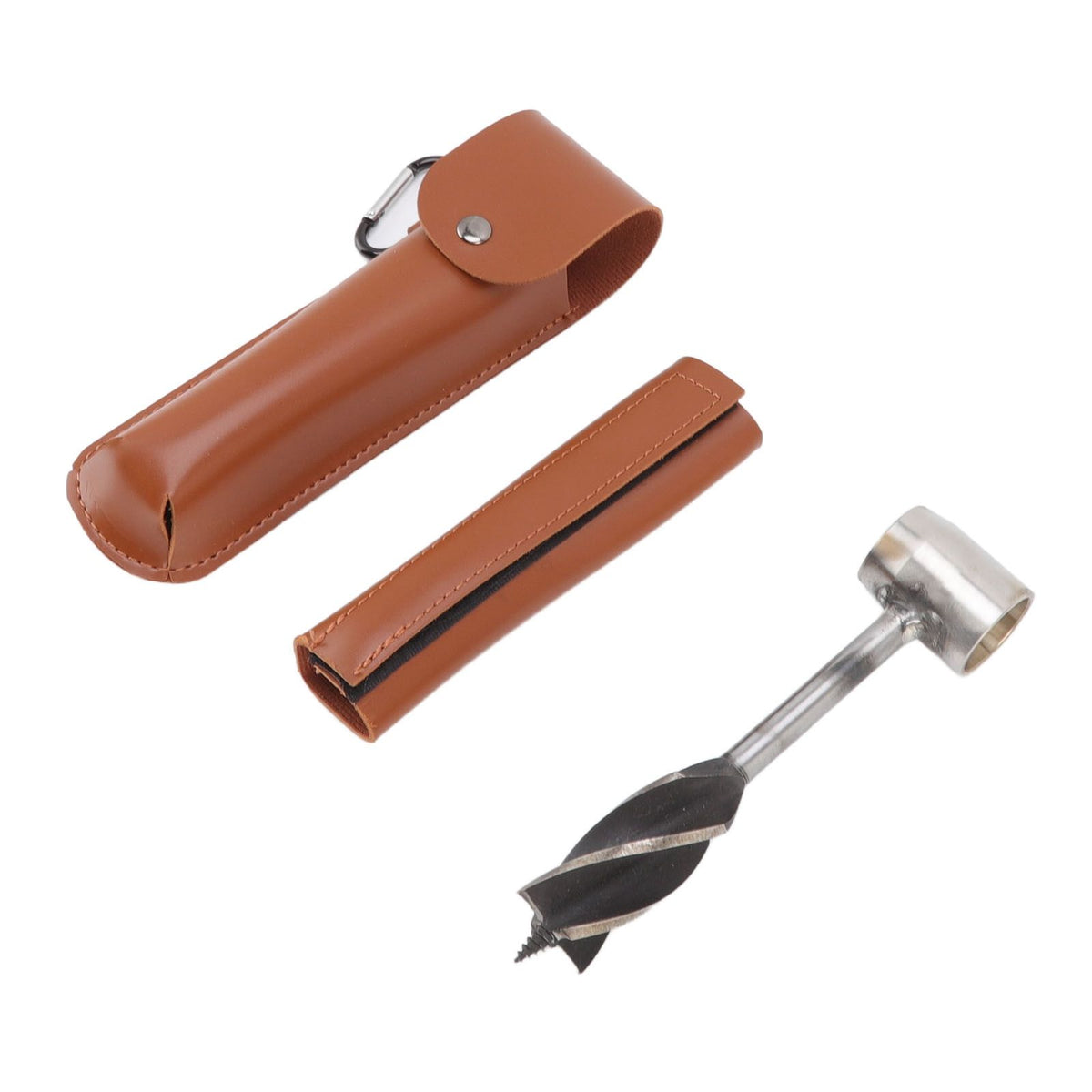 Outdoor Survival Multitool Stainless Steel Hole Drilling Punching Tool with Storage Bag Brown