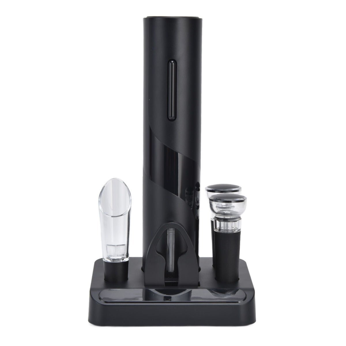 Electric Wine Opener Foil Cutter Aerator Pourer Wine Stopper Set with Storage Base for Home Bar Restaurant