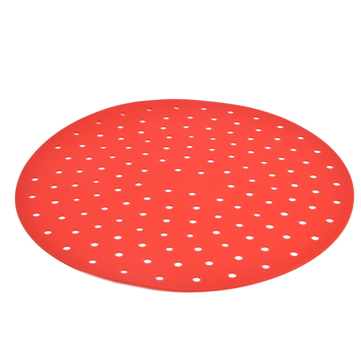 20cm Anti Slip Round Cooking Fryer Mat Anti Sticking Silicone Steamer Liners For KitchenRed