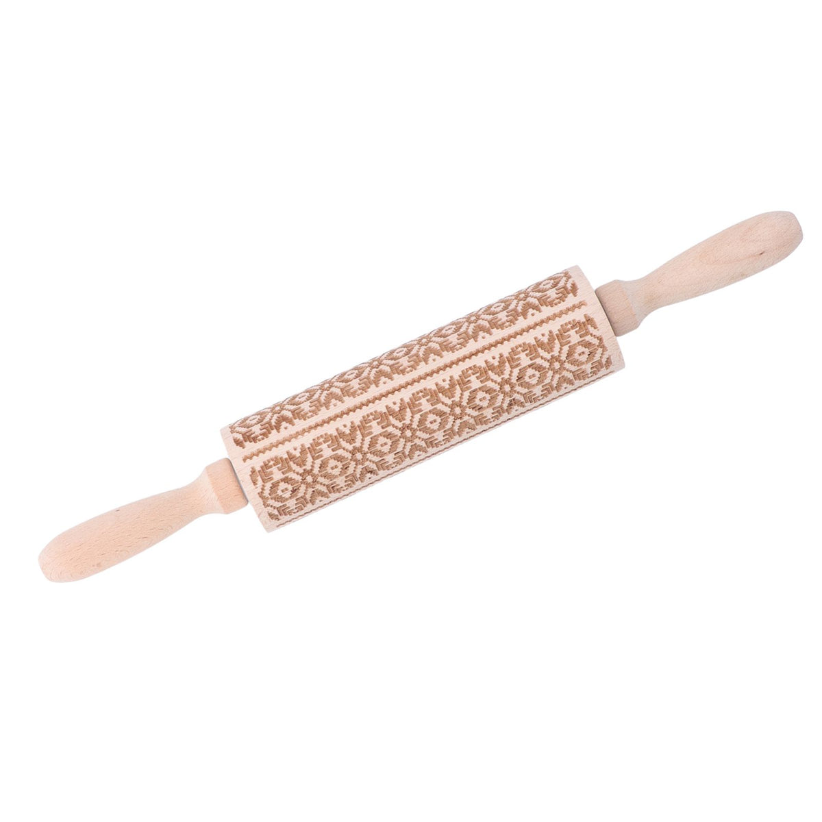 Embossed Rolling Pin 35cm 3D Pattern Highly Durable Moistureproof Safe Eco Friendly Easy Control Christmas Rolling PinExotic Charm
