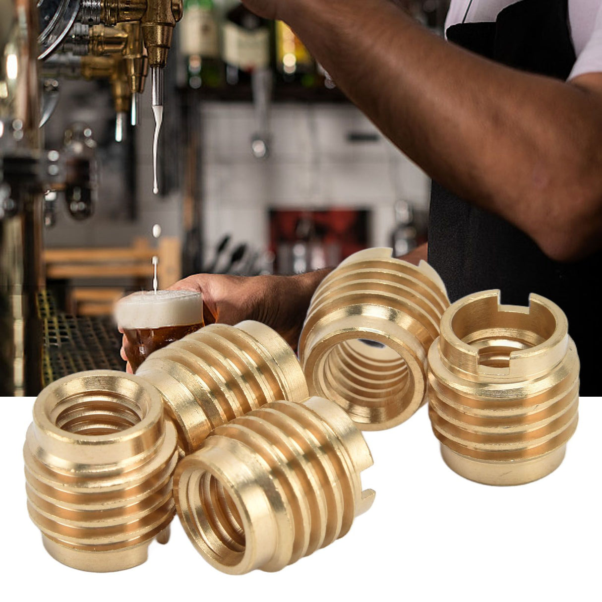 5 Pcs Beer Tap Handle Beer Tap Handles Manual Install Nuts for 3/8in‑16 UNC External Thread