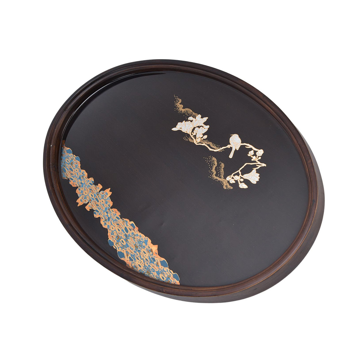 Bamboo Tea Tray Japanese Simple Novel Beautiful Resin Walnut Tea Tray for Home UseOval S