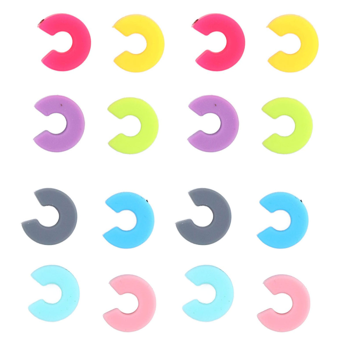 16PCS Mini Circle Silicone Wine Glass Marker Cup Identification Ring Recognizer Label