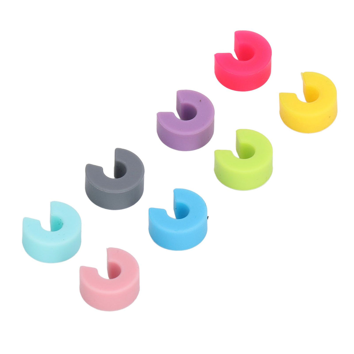 16PCS Mini Circle Silicone Wine Glass Marker Cup Identification Ring Recognizer Label