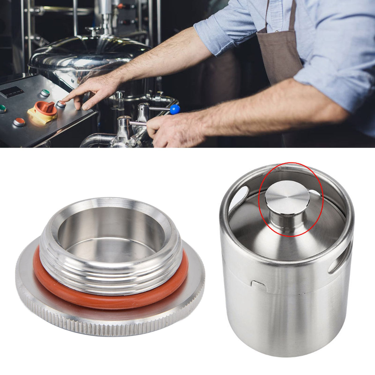 Homebrew Mini Beer Keg Lid O Shaped Sealing Beer Barrel Lid Suitable for 2L 3.6L and 5L Beer Kegs