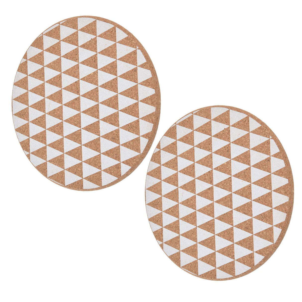 2pcs Cork Coasters Safety Design Convenient Practical Glossy Thick Rustic Style Wooden Decoration for KitchensTriangular