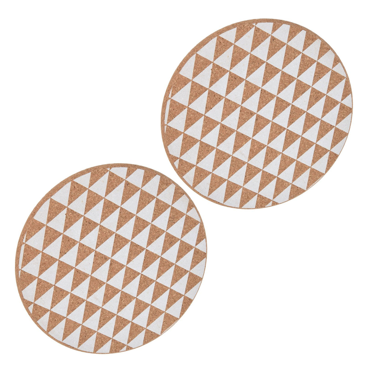 2pcs Cork Coasters Safety Design Convenient Practical Glossy Thick Rustic Style Wooden Decoration for KitchensTriangular