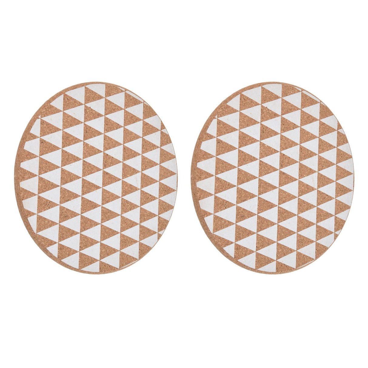 2pcs Cork Coasters Safety Design Convenient Practical Glossy Thick Rustic Style Wooden Decoration for KitchensTriangular