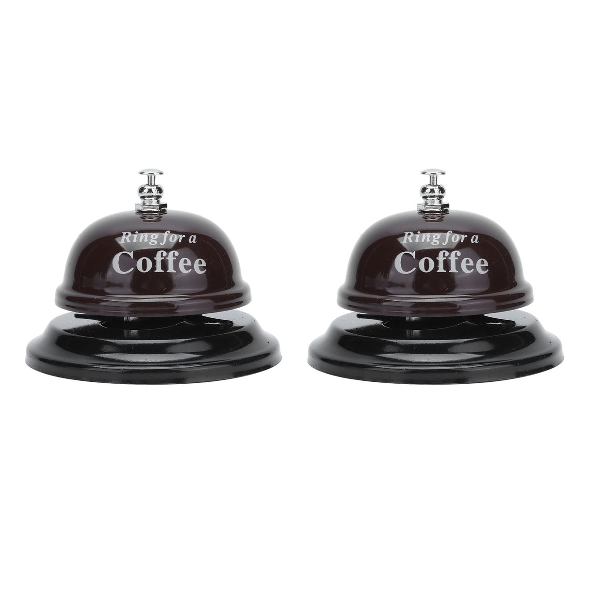 2Pcs Service Bell Exquisite Clear Sound Classic Shape Polishing Glossy Nonslip Base Call Bell for Hotel Restaurant HomeCoffee