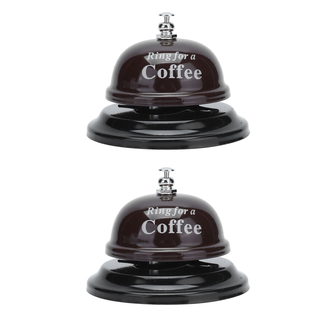 2Pcs Service Bell Exquisite Clear Sound Classic Shape Polishing Glossy Nonslip Base Call Bell for Hotel Restaurant HomeCoffee
