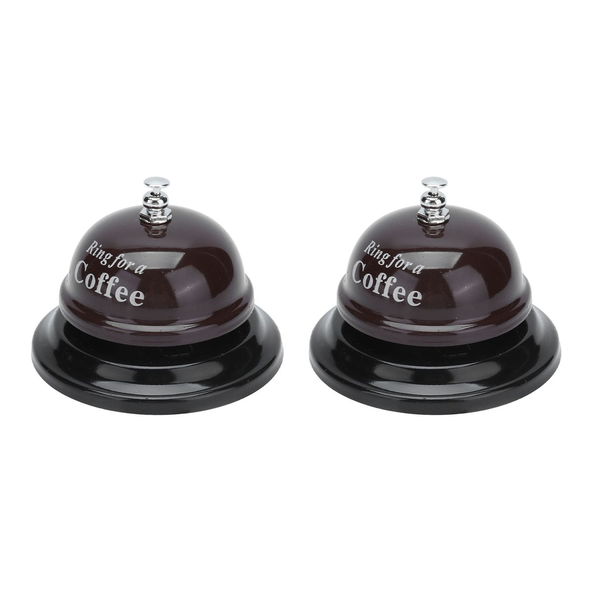 2Pcs Service Bell Exquisite Clear Sound Classic Shape Polishing Glossy Nonslip Base Call Bell for Hotel Restaurant HomeCoffee