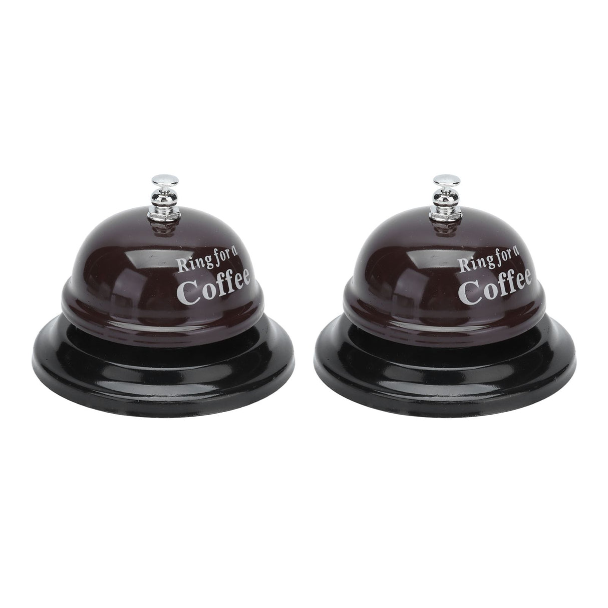 2Pcs Service Bell Exquisite Clear Sound Classic Shape Polishing Glossy Nonslip Base Call Bell for Hotel Restaurant HomeCoffee