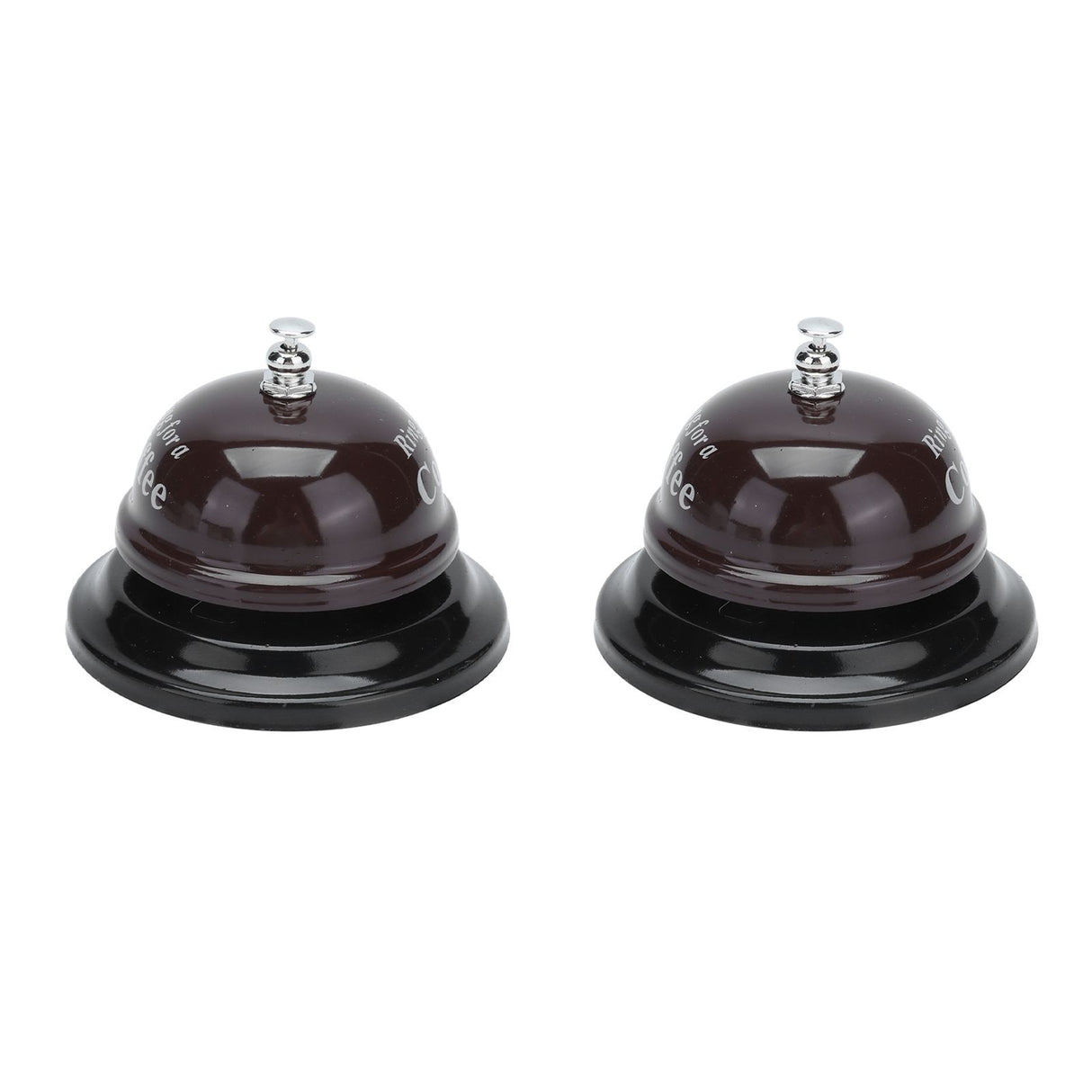 2Pcs Service Bell Exquisite Clear Sound Classic Shape Polishing Glossy Nonslip Base Call Bell for Hotel Restaurant HomeCoffee
