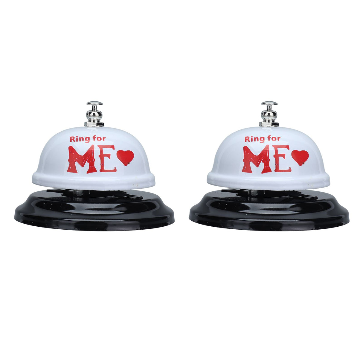 2Pcs Meal Bells Stainless Steel Hand Pressed Bell Counter Food Bells for Restaurant Bar White Paint