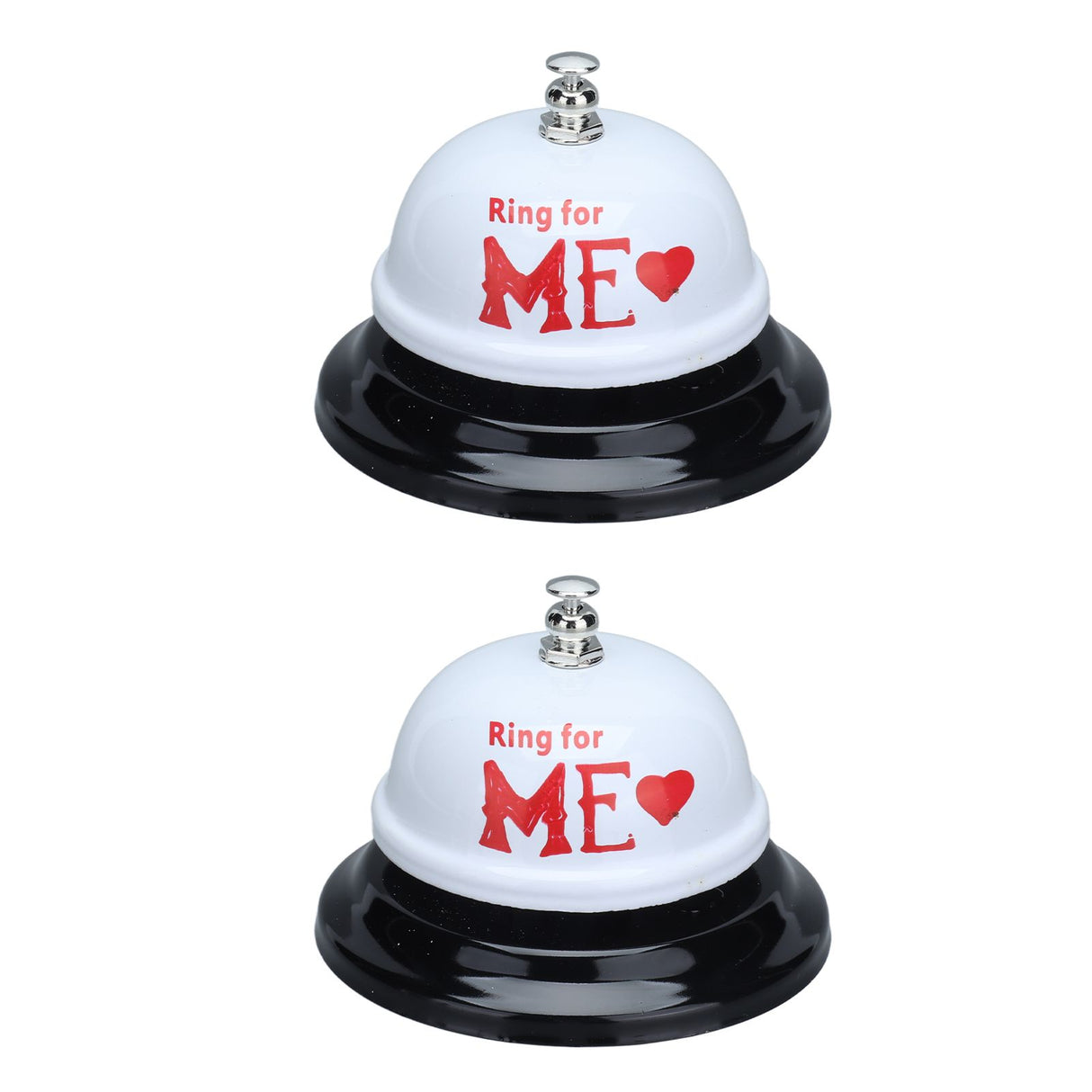 2Pcs Meal Bells Stainless Steel Hand Pressed Bell Counter Food Bells for Restaurant Bar White Paint
