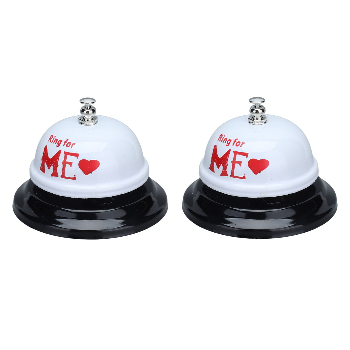 2Pcs Meal Bells Stainless Steel Hand Pressed Bell Counter Food Bells for Restaurant Bar White Paint