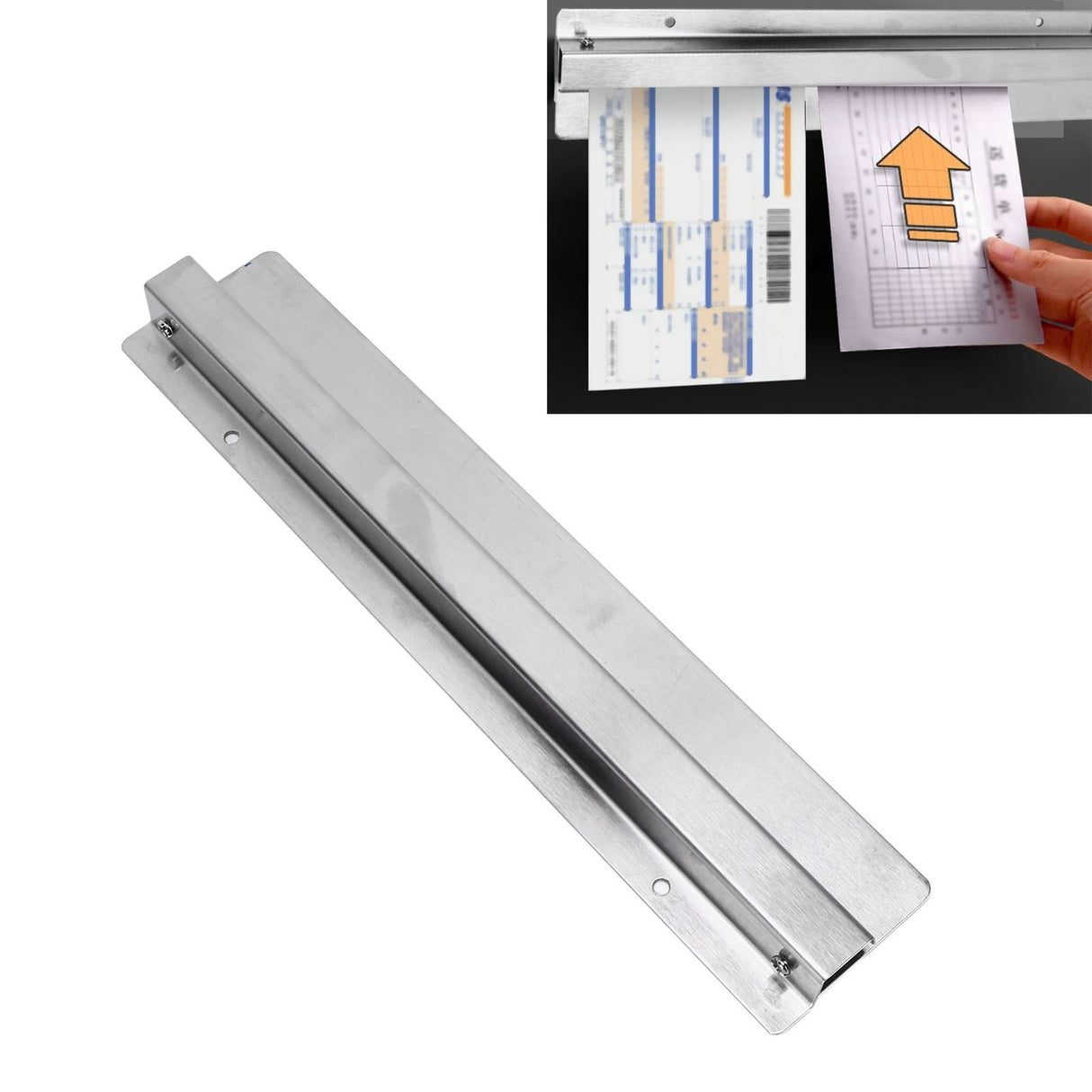 Stainless Steel Slide Check Rack Bill Orders Ticket Holder for Restaurant Cafes Pubs Bars40cm Length