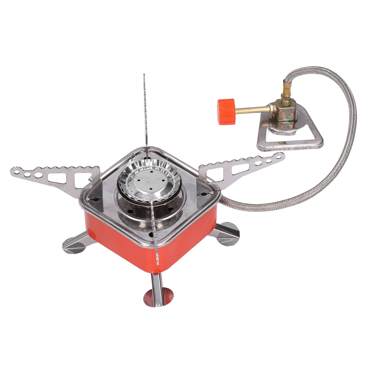 Foldable Camping Stove Stainless Steel Aluminum Alloy Portable Backpacking Stoves for HikingSquares with Tube