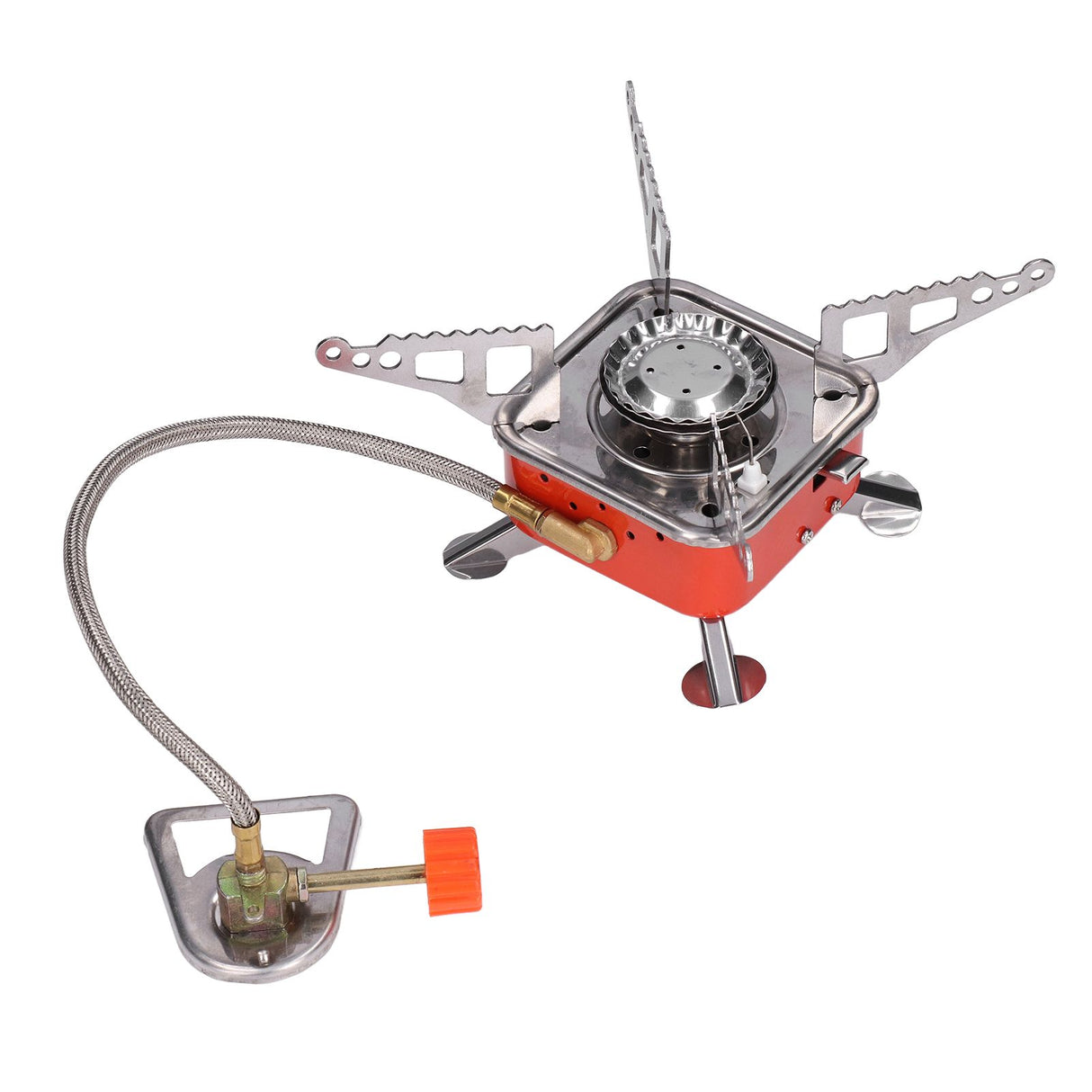 Foldable Camping Stove Stainless Steel Aluminum Alloy Portable Backpacking Stoves for HikingSquares with Tube