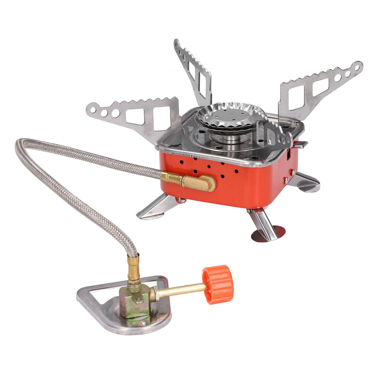 Foldable Camping Stove Stainless Steel Aluminum Alloy Portable Backpacking Stoves for HikingSquares with Tube