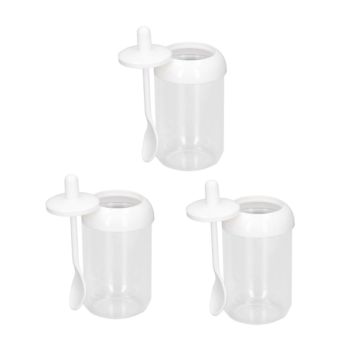 3PCS Seasoning Box with Spoon Transparent Spice Bottle Sealed Spice Container for Kitchen