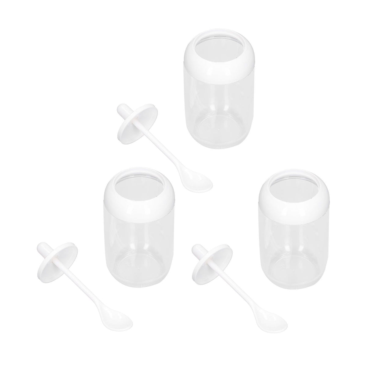 3PCS Seasoning Box with Spoon Transparent Spice Bottle Sealed Spice Container for Kitchen