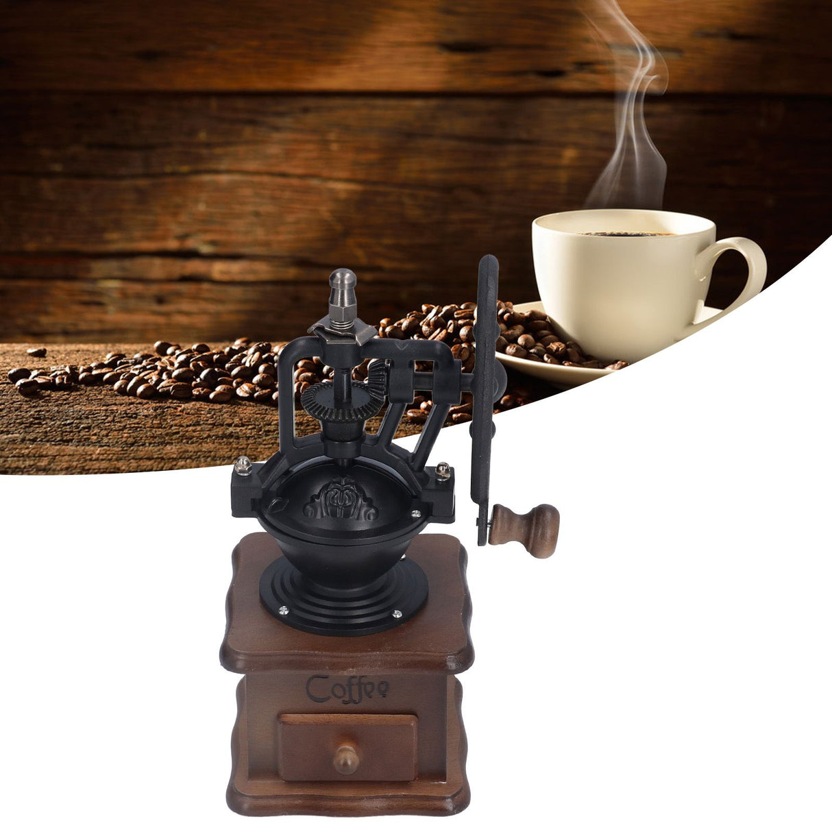 Manual Coffee Grinder Retro Style Sturdy Durable Exquisite Portable Hand Coffee Grinder for Home Office